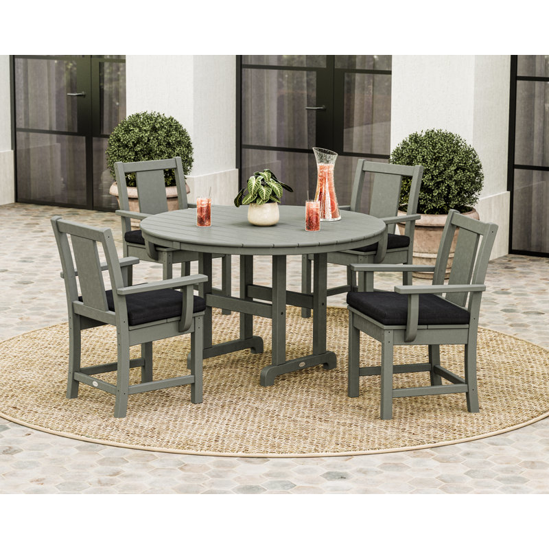 POLYWOOD® Prairie 5Piece Round Farmhouse Dining Set Wayfair